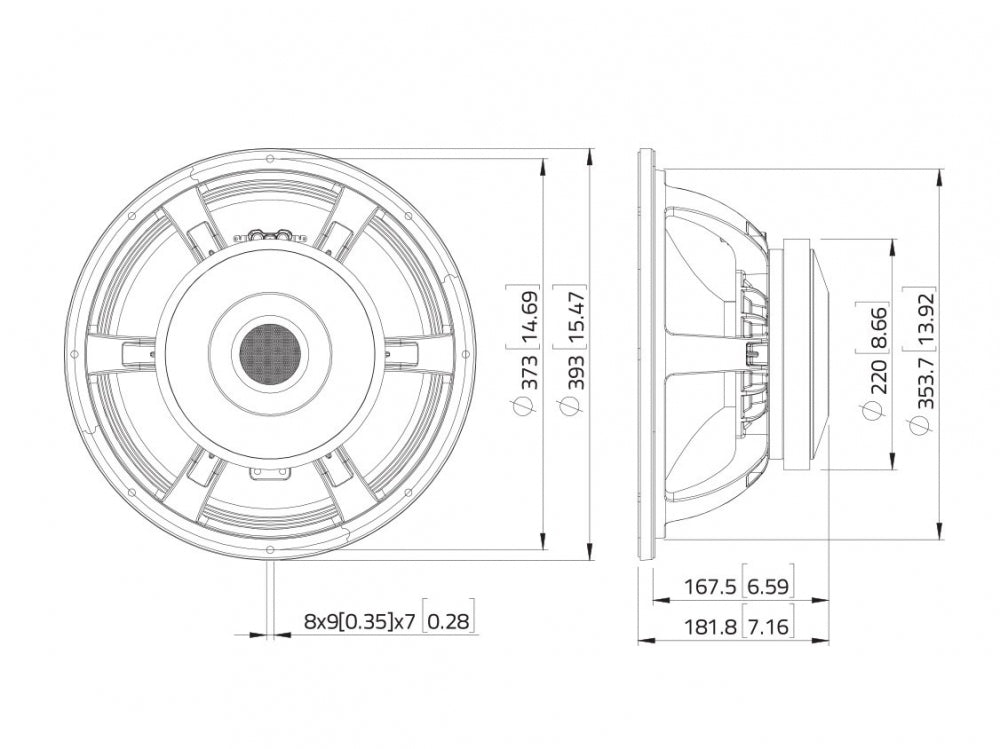 LAVOCE WAF154.03 15 Zoll  Woofer,Ferrit,"Alukorb